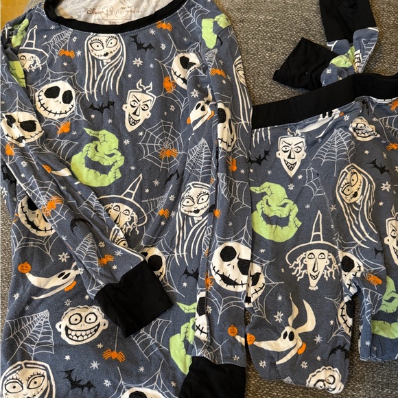 Little Sleepies Disney Nightmare Before Christmas Pajama Set Blue/Black Size 7/8 - Picture 1 of 6
